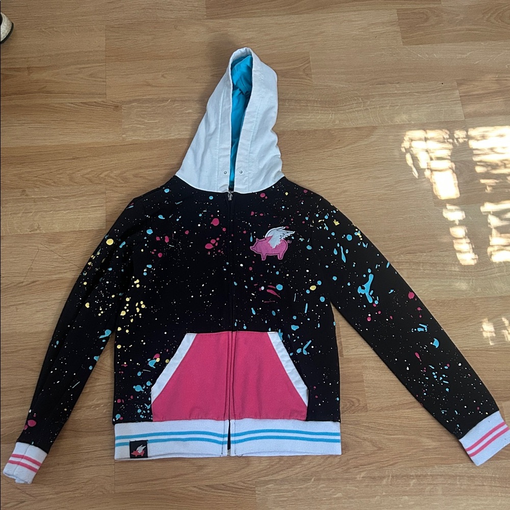 Glamour Kills Paint Splatter Pig Logo Hoodie